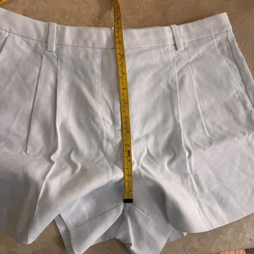 J Crew White Lucia Short in Stretch Linen Blend Womens Size 12